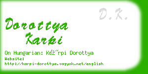 dorottya karpi business card